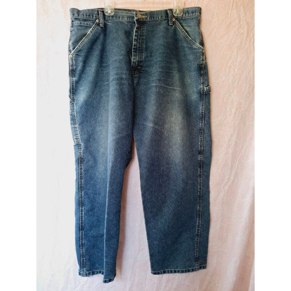 Wrangler Blue Carpenter 38X30 bootcut cowboy construction worker jeans - Picture 2 of 4